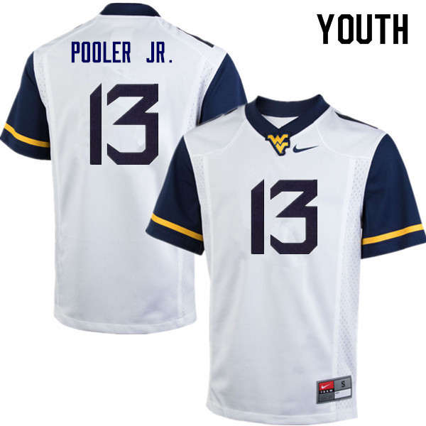 NCAA Youth Jeffery Pooler Jr. West Virginia Mountaineers White #13 Nike Stitched Football College Authentic Jersey TY23F88QS